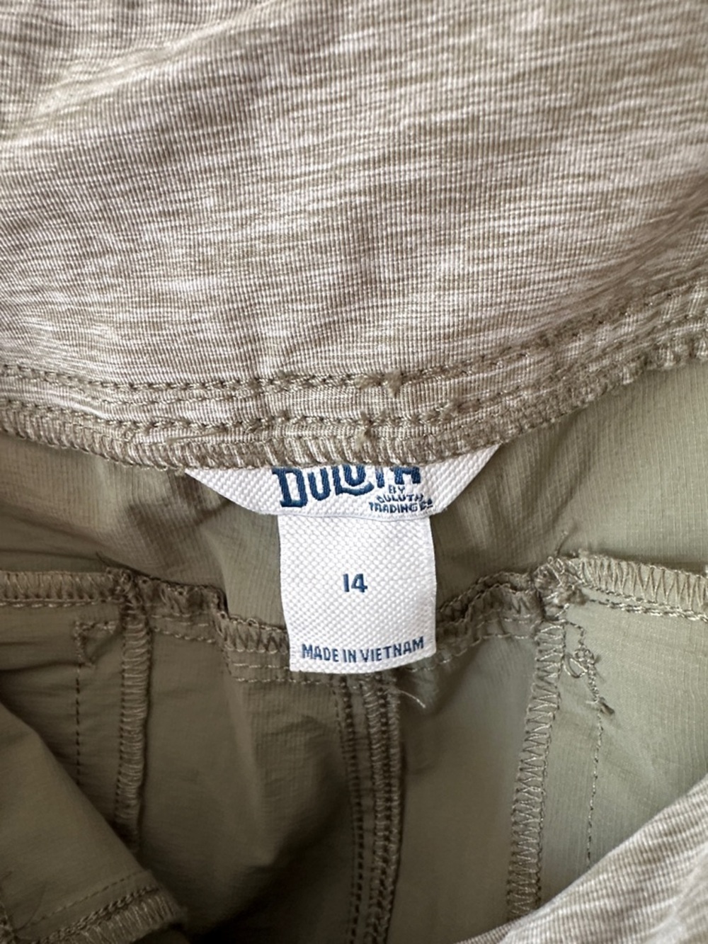 Olive Green Pull-On Shorts with Heather Waistband - Picture 2 of 3
